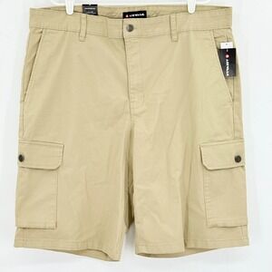 Airwalk Men's Khaki Cargo Shorts Size 40 Stretch Flat Front Inseam 12" NWT